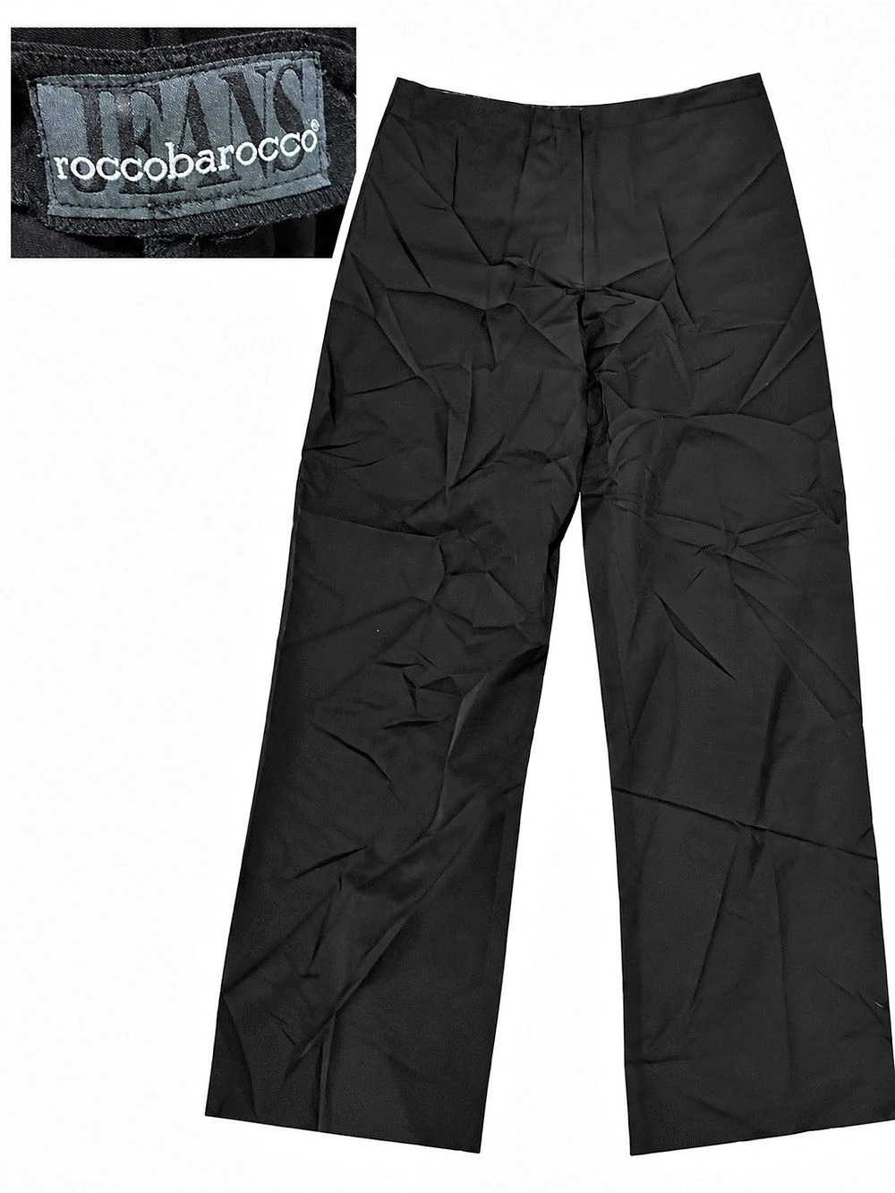 Roccobarocco Black Wide-Leg Pants Like New